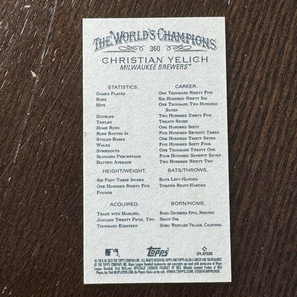 2022 Topps Allen & Ginter Ken Griffey Jr Rip Card /25 Ripped  w Yelich SSP 360 - Picture 6 of 6